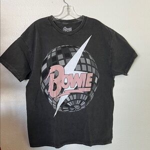 Grey David Bowie Graphic T-Shirt -large men or women